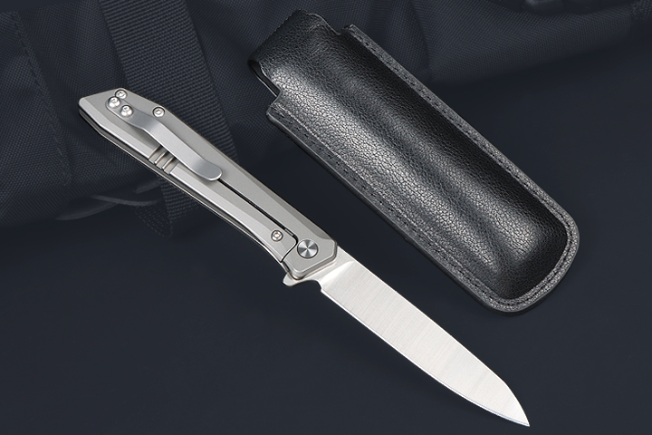 JJ028C D2 blade Titanium handle fast opening folding knife UD407672